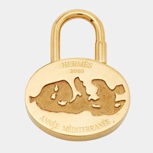 Hermès Gold Plated Année Mediterranee Cadena Padlock