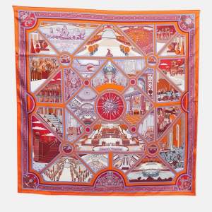 Hermes Multicolor Flanerie A Versailles Printed Silk Square Scarf