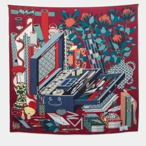 Hermes Multicolor Les Tresors D'un Artiste Printed Silk Square Scarf
