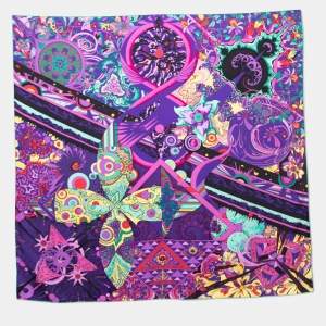 Hermes Purple L'ivresse de L'infini Silk Scarf