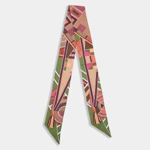 Hermes Multicolor Printed Silk Twilly