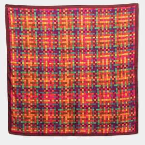 Pre Owned Hermes Maroon Bolduc au Carre Silk Scarf