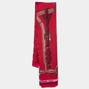 Hermes Pink Coaching Cashmere & Silk Shawl