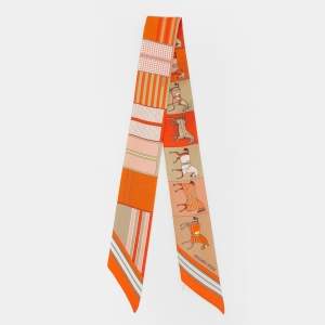 Hermes Orange/Jaune Couvertures Nouvelles Silk Twilly