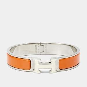 Hermes Clic H Ename Palladium Plated Bracelet