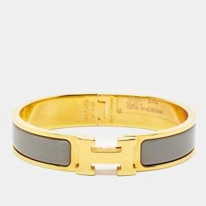 Hermès Clic H Enamel Gold Plated Bracelet