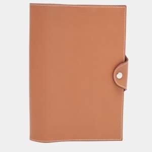 Hermès Gold Evercolor Leather Ulysse Universal Notebook Cover
