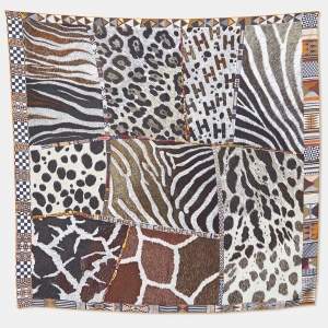 Hermès Multicolor Pelages et Camouflage Printed Silk Square Scarf
