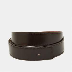 Hermes Gold/Chocolat Box and Togo Leather Reversible Belt Strap 105CM