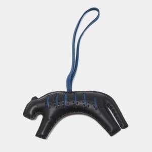 Hermes Noir/Bleu de Malte Milo Leather RooRoo Bag Charm