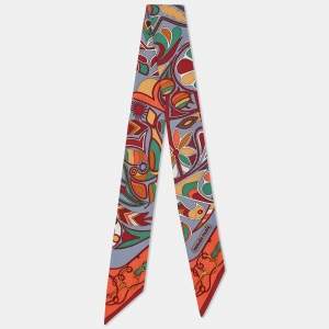 Hermès Multicolor Print Silk Hippie Twilly