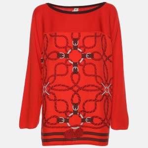 Hermès Bali Rogue Silk Knit Twillaine Ensemble Top M