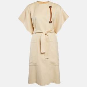 Hermes Cream Cashmere Belted Cardi Coat M