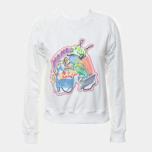 Hermes White Cotton Chevaloscope Embroidered Sweatshirt FR 34