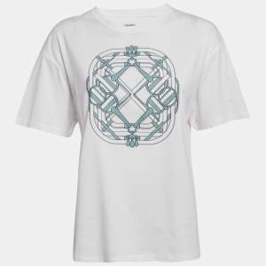 Hermes White Printed Cotton Jersey Mors a Jouets T-Shirt L