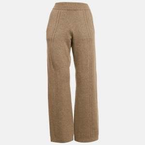 Hermes Olive Green Cashmere Knit Trousers S
