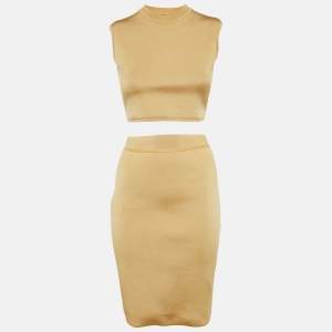 Hermes Light Orange Jersey Top and Skirt S