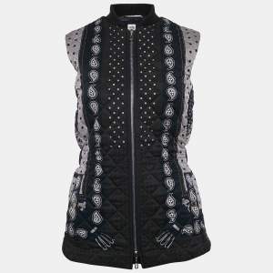 Hermes Blue Bandana Print Silk Quilted Vest S