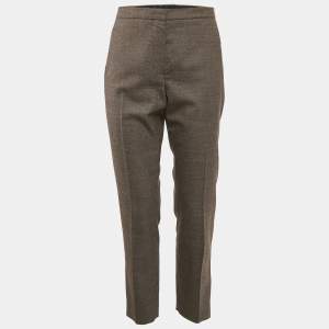 Hermes Brown Patterned Wool Trousers M