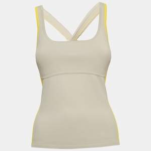 Pre Owned Hermès Grey Stretch Knit Padded Tank Top S