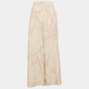 Hermes Pink Printed Silk Palazzo S 