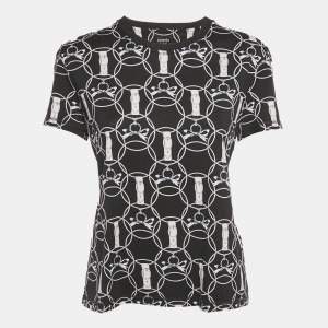 Pre Owned Hermes Black Cotton La Promenade du Matin T-Shirt M