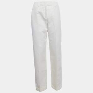 مملوكة مسبقًا Hermes Cream Gabardine Trousers M