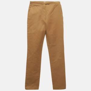 مملوكة مسبقًا Hermès Brown Gabardine Skinny Pants S