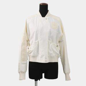 مملوكة مسبقًا Hermes Cliquetis Bomber Jacket Size 38 Ivory Cotton100% Leather Nylon