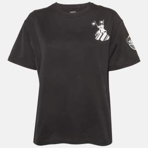 مملوكة مسبقًا Hermes Black Printed Jersey Faubourg Rainbow T-Shirt M