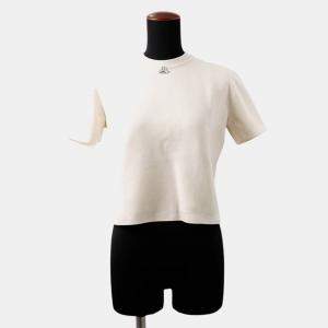 مملوكة مسبقًا Hermes Short-Sleeved Knit With Parfroy Remix Motif Size 36 Blanc Naturel 