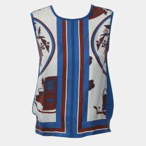 مملوكة مسبقًا Hermes Printed Sleeveless Silk Top