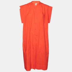 Hermes Orange Cotton Oversized Tunic Dress S