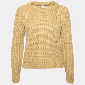Hermes Beige Chunky Knit Long Sleeve Sweater S
