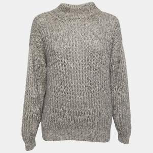 Hermes Grey Wool & Mohair Knitted Sweater S