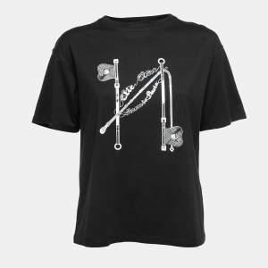 Hermes Black Cotton Clic-Clouc Print T-Shirt M