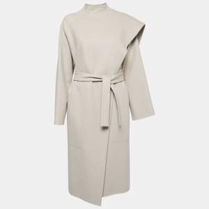 Hermes Beige Cashmere Asymmetric Peignoir Coat M