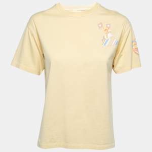 Hermes Yellow Cotton Faubourg Rainbow Print T-Shirt S