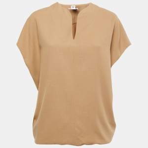 Hermes Brown Virgin Wool Oversized Top M