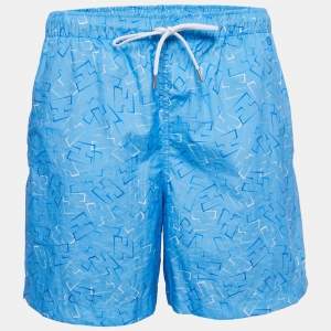 Hermes Blue Printed Nylon Swimming Shorts M