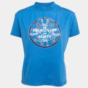 Hermes Blue Cotton Promenade Du Matin Print T-Shirt S