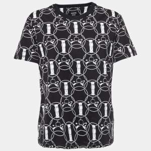 Hermès  Black Promenade du Matin Cotton Crew Neck T-Shirt L