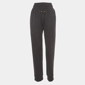 Hermes Black Cashmere & Silk Drawstring Jog Pants M