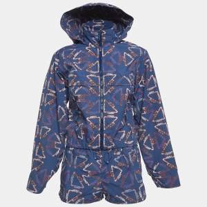 Hermès Blue Printed Nylon Hooded Jacket and Shorts Set S