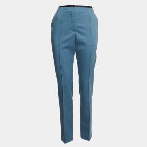 Hermes Blue Wool Tapered Trousers M