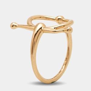 Hermes Filet d'Or Ring Small Model 18k Rose Gold Ring Size 53