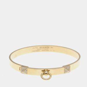 Hermes 18K Pink Gold Carat/0.24 Diamond Collier De Chien Small Model Bracelet