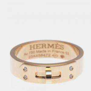 Hermes Pink Gold Carat/0.02 Diamond  Kelly Ring PM