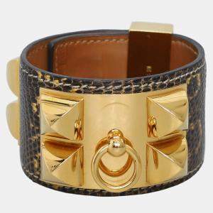 Hermes Lizard Collier de Chien Bracelet