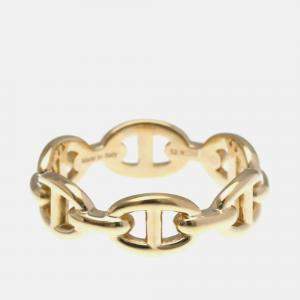 Hermes Chaine D'ancre Pink Gold 18K Fashion No Stone Band Ring Pink Gold EU 52